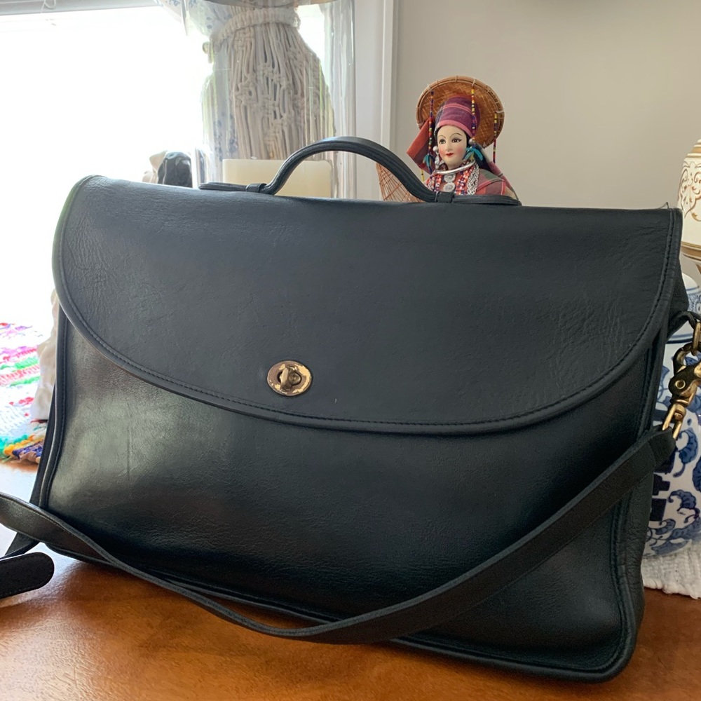 Final Sale - Coach Black Shoulder Bag with Structured Design (As-is)